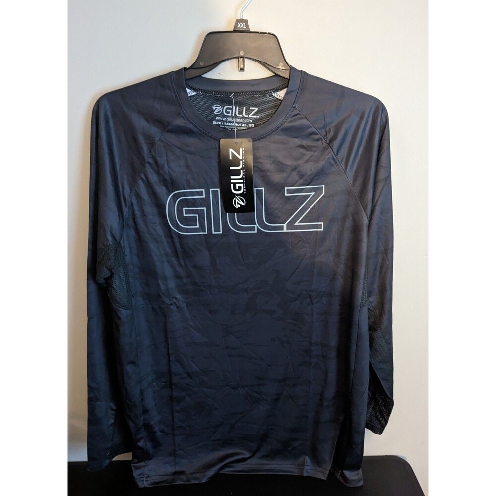 Gillz Mens LS UV Tournament Series V2 Black Camo L/S Fishing Shirt Sz XL